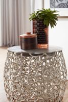 Beistelltisch FineBuy Wohnzimmertisch 2er Set Metall Satztisch Tisch Rund Alu – Ansicht 4