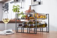Weinflaschenhalter FineBuy Weinregal Tisch 29x21x25 cm Metall Schwarz Weinhalter – Ansicht 4