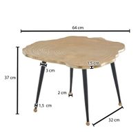Couchtisch FineBuy Sofatisch Baumscheibe Metall 64x64x37 Tisch Wohnzimmertisch – Ansicht 3