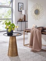 Beistelltisch FineBuy Sofatisch Metall Ø 40 cm Tisch Wohnzimmertisch Rund Gold – Ansicht 2