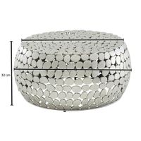 Couchtisch FineBuy Sofatisch Metall Silber Ø 66 cm Tisch Wohnzimmertisch Rund – Ansicht 3