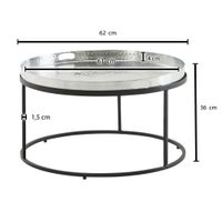 Couchtisch FineBuy Sofatisch Metall Hammerschlag Ø 62 cm Wohnzimmertisch Tisch – Ansicht 2