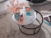 Couchtisch FineBuy Sofatisch Metall Hammerschlag Ø 62 cm Wohnzimmertisch Tisch – Ansicht 4