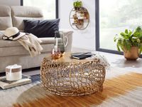 Couchtisch FineBuy Metall Sofatisch Ø 66 cm Tisch Wohnzimmertisch Rund Aluminium – Ansicht 2
