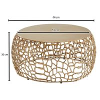Couchtisch FineBuy Metall Sofatisch Ø 66 cm Tisch Wohnzimmertisch Rund Aluminium – Ansicht 3