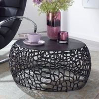 Couchtisch FineBuy Metall Sofatisch Ø 66 cm Tisch Wohnzimmertisch Rund Aluminium – Ansicht 1