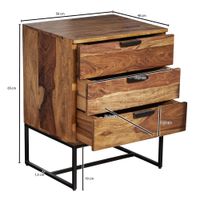 Nachttisch FineBuy Nachtkommode Boxspringbett Massivholz 50x40x65 cm Schubladen – Ansicht 3