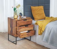 Nachttisch FineBuy Nachtkommode Boxspringbett Massivholz 50x40x65 cm Schubladen – Ansicht 2