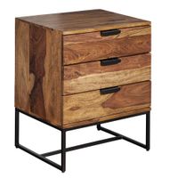Nachttisch FineBuy Nachtkommode Boxspringbett Massivholz 50x40x65 cm Schubladen – Ansicht 6