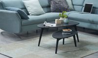 Couchtisch FineBuy Wohnzimmertisch 2er Set Nierenform Holz Beistelltisch Tisch – Ansicht 2