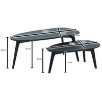 Couchtisch FineBuy Wohnzimmertisch 2er Set Nierenform Holz Beistelltisch Tisch – Ansicht 3