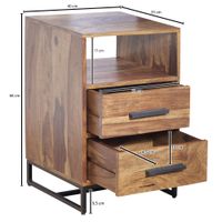 Nachttisch FineBuy Nachtkommode Boxspringbett Massivholz 40x35x66 cm Schubladen – Ansicht 3