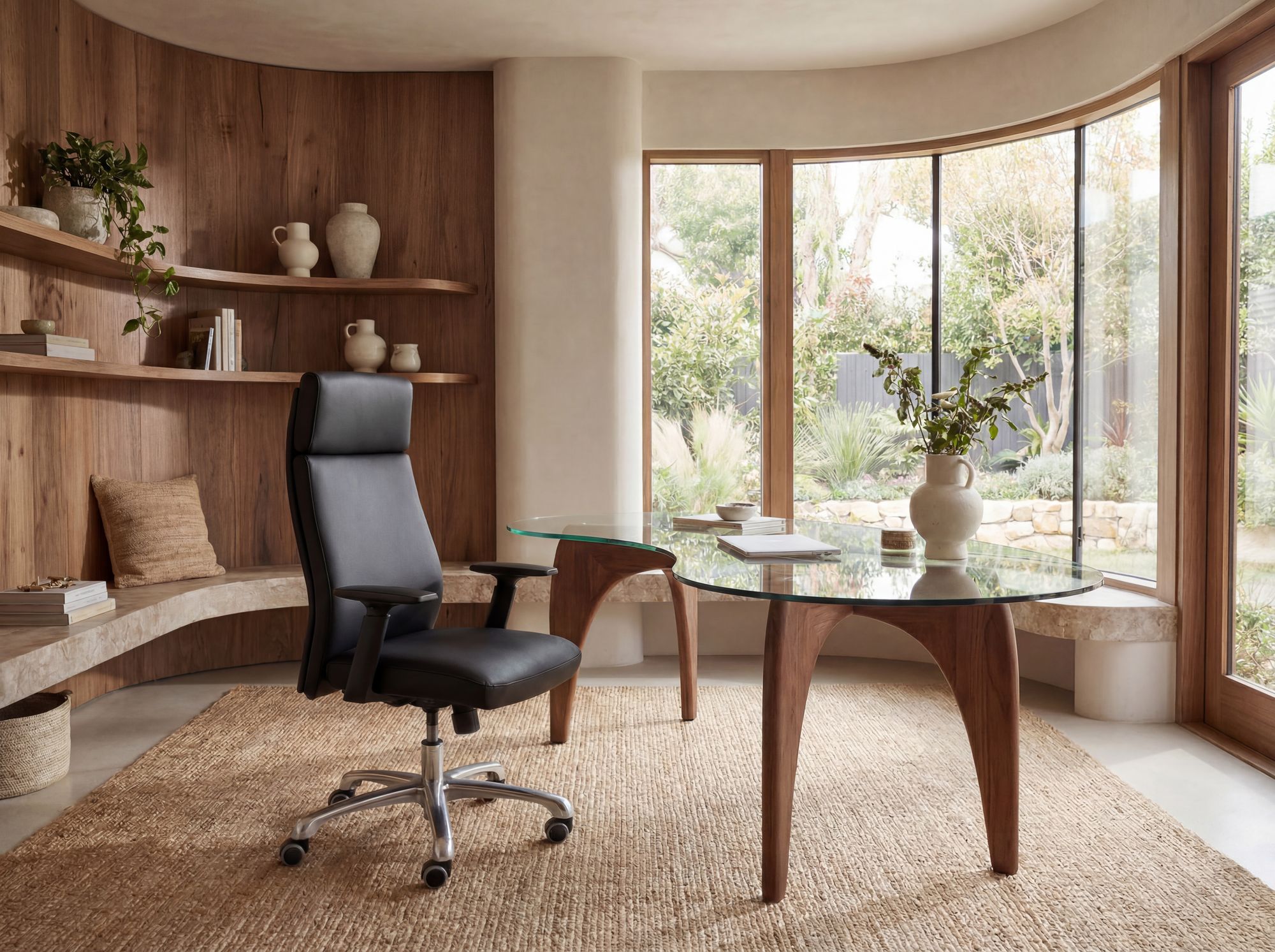 Bürostuhl Chefsessel PORTO Leder Schwarz Schreibtischstuhl Drehstuhl ergonomisch – Ansicht 2