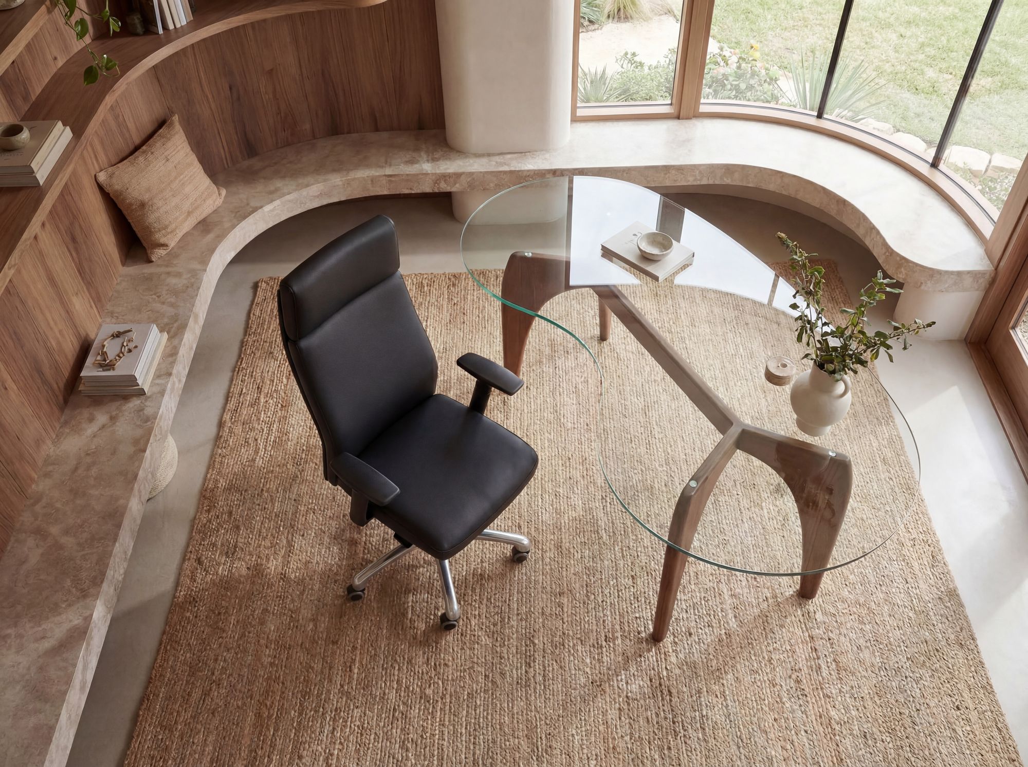 Bürostuhl Chefsessel PORTO Leder Schwarz Schreibtischstuhl Drehstuhl ergonomisch – Ansicht 5