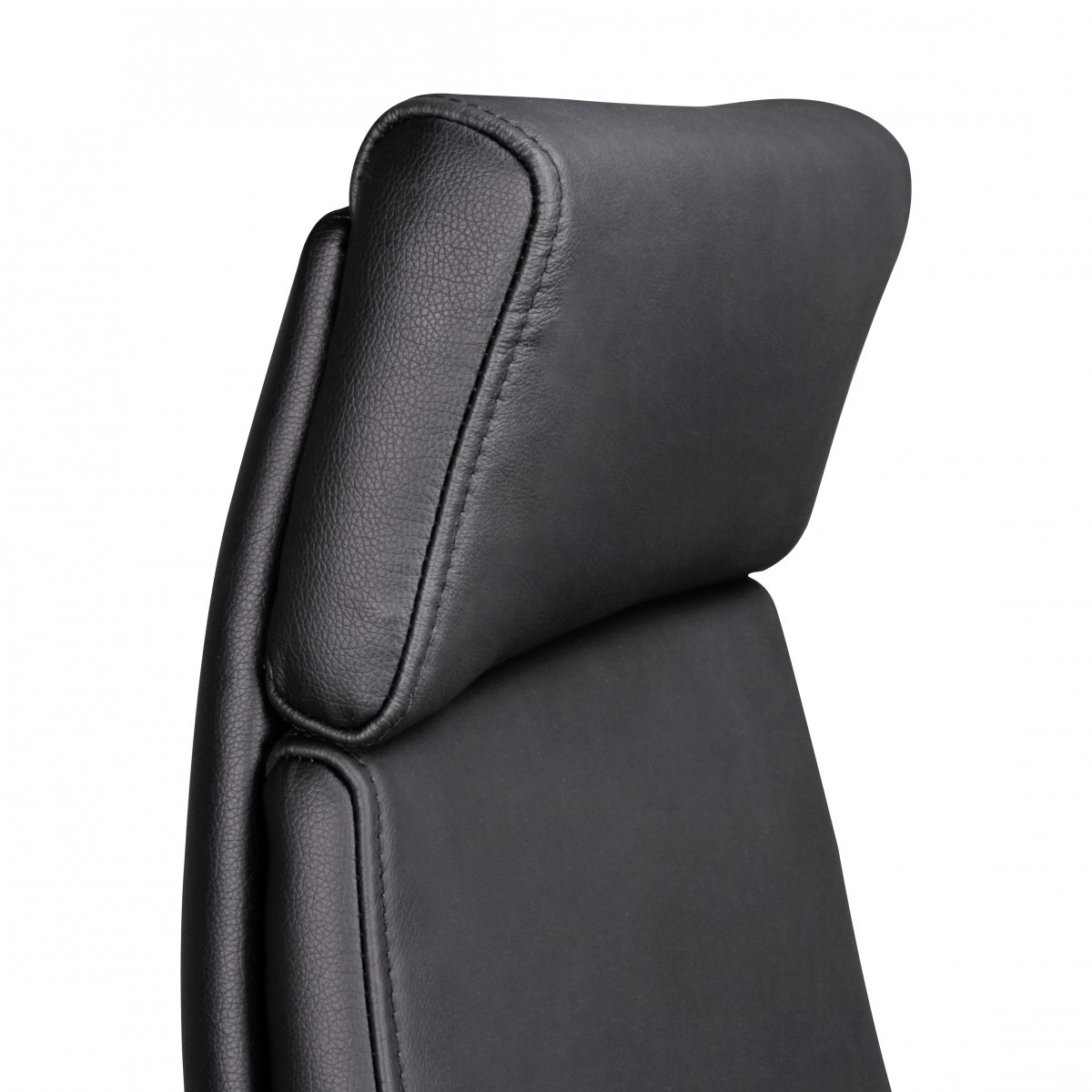 FineBuy Bürostuhl PORTO Echt-Leder Schwarz ergonomisch mit Kopfstütze, Design Chefsessel Schreibtischstuhl ergonomisch mit Wippfunktion, Drehstuhl mit Armlehnen X-XL 120 kg | Farbe: Schwarz