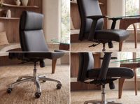 Bürostuhl Chefsessel PORTO Leder Schwarz Schreibtischstuhl Drehstuhl ergonomisch – Ansicht 4