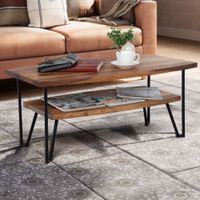 Couchtisch FineBuy Sofatisch 90x50x40 cm Sheesham Massivholz Tisch mit Stauraum – Ansicht 1