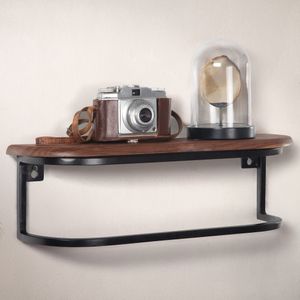 FB92209 FineBuy Wandregal 50x15x13 cm Sheesham Massivholz / Metall Hängeregal Industrial, Kleines Design Schweberegal Rechteckig, Regal Hängend Wohnzimmer, Akzentregal Wand 4251757714498