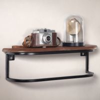 Wandregal FineBuy Hängeregal 50x15x13 cm Massivholz Metall Regal Industrial – Ansicht 1