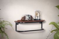 Wandregal FineBuy Hängeregal 50x15x13 cm Massivholz Metall Regal Industrial – Ansicht 2