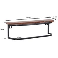 Wandregal FineBuy Hängeregal 50x15x13 cm Massivholz Metall Regal Industrial – Ansicht 3