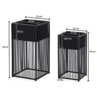 Blumentopf FineBuy Pflanzenkübel 2er Set Metall Schwarz Quadratisch Pflanzgefäß – Ansicht 3