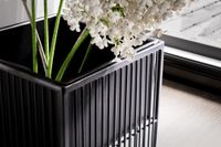 Blumentopf FineBuy Pflanzenkübel 2er Set Metall Schwarz Quadratisch Pflanzgefäß – Ansicht 4