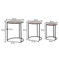Beistelltisch 3er Set Rund Metall Satztisch Couchtisch Dekotisch 3-teilig gold – Ansicht 3