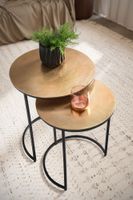 Beistelltisch 3er Set Rund Metall Satztisch Couchtisch Dekotisch 3-teilig gold – Ansicht 4
