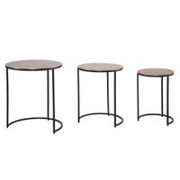 Beistelltisch 3er Set Rund Metall Satztisch Couchtisch Dekotisch 3-teilig gold – Ansicht 6