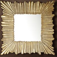 WOHNLING Wandspiegel Flurspiegel Quadratisch 75 cm Spiegel Gold Hängespiegel – Ansicht 1