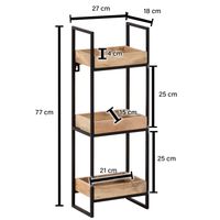 Wandregal FineBuy Hängeregal 27x77x18 cm Massivholz Metall Regal Industrial – Ansicht 3