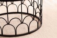 Couchtisch Massivholz rund Ø60cm Schwarz Wohnzimmertisch Art-Deco Industrial – Ansicht 5