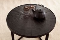 Couchtisch FineBuy Sofatisch 58x58x40 cm Massivholz Schwarz Wohnzimmertisch Rund – Ansicht 4