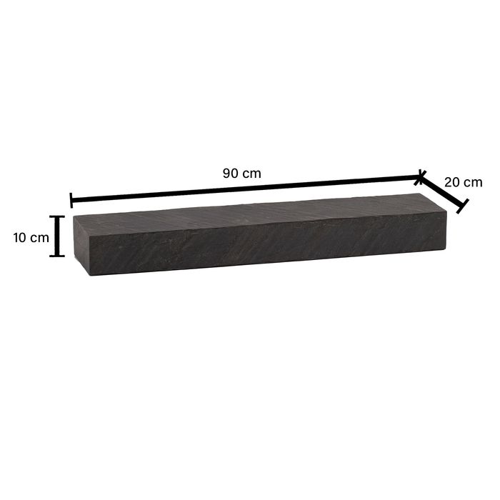 Wandregal FineBuy Massivholz Steinoptik Hängeregal Regal Schweberegal Modern – Maßzeichnung