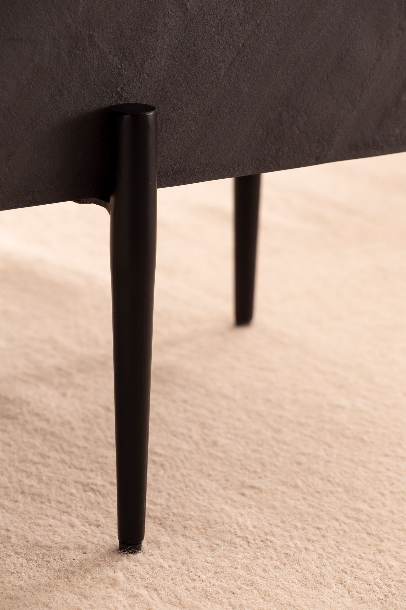 FineBuy Couchtisch 64x64x35 cm Steinoptik / Metall Sofatisch Anthrazit Quadratisch, Design Wohnzimmertisch Kaffeetisch Massiv, Tisch Wohnzimmer Modern | Farbe: Anthrazit