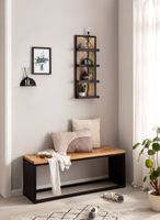 Wandregal FineBuy Hängeregal 30x80x10 cm Massivholz Metall Regal Industrial – Ansicht 2