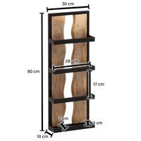 Wandregal FineBuy Hängeregal 30x80x10 cm Massivholz Metall Regal Industrial – Ansicht 3