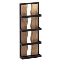 Wandregal FineBuy Hängeregal 30x80x10 cm Massivholz Metall Regal Industrial – Ansicht 6