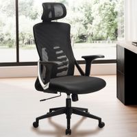 Bürostuhl FineBuy Schreibtischstuhl Mesh Schwarz Drehstuhl Ergonomisch 120 kg – Ansicht 1