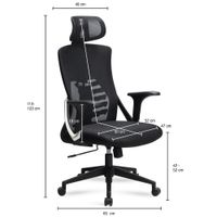 Bürostuhl FineBuy Schreibtischstuhl Mesh Schwarz Drehstuhl Ergonomisch 120 kg – Ansicht 3