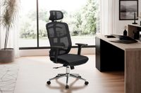 Bürostuhl FineBuy Schreibtischstuhl Mesh Schwarz Drehstuhl Ergonomisch 120 kg – Ansicht 2