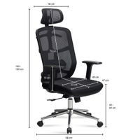 Bürostuhl FineBuy Schreibtischstuhl Mesh Schwarz Drehstuhl Ergonomisch 120 kg – Ansicht 3
