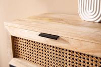 Nachtkonsole Massivholz Rattan Nachttisch Schublade Nachtkästchen Boxspringbett – Ansicht 4
