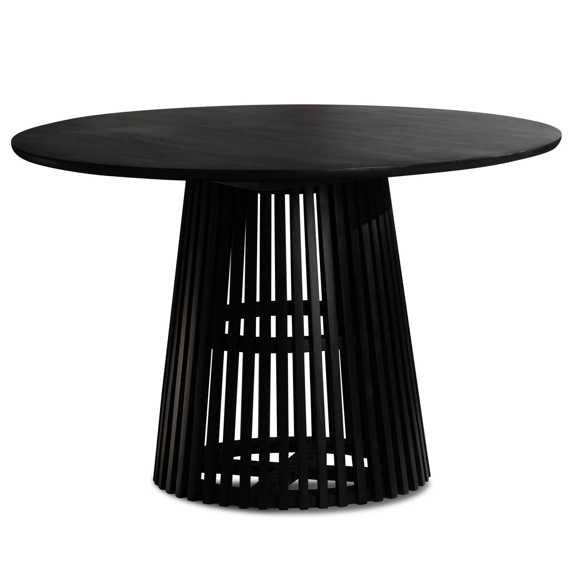Esstisch rund Ø 120 Massivholz Schwarz Esszimmertisch Design Küchentisch massiv – Ansicht 6