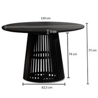 Esstisch rund Ø 120 Massivholz Schwarz Esszimmertisch Design Küchentisch massiv – Ansicht 3