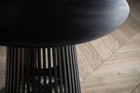 Esstisch rund Ø 120 Massivholz Schwarz Esszimmertisch Design Küchentisch massiv – Ansicht 4