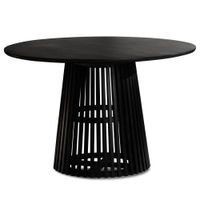 Esstisch rund Ø 120 Massivholz Schwarz Esszimmertisch Design Küchentisch massiv – Ansicht 6