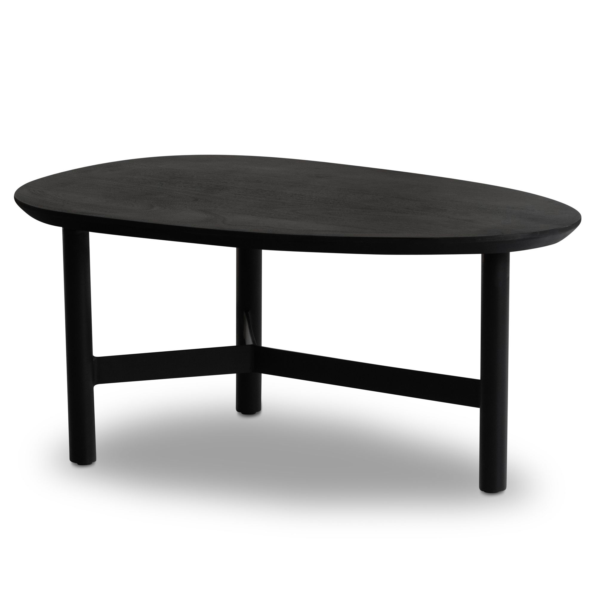 FineBuy Couchtisch 80cm nierenförmig Mango Massivholz schwarz · Wohnzimmertisch mit Dreibein Metallgestell · Moderner Massivholztisch oval im eleganten Design handgefertigt | Farbe: Schwarz FineBuy Couchtisch 80cm nierenförmig Mango Massivholz schwarz · Wohnzimmertisch mit Dreibein Metallgestell · Moderner Massivholztisch oval im eleganten Design handgefertigt | Farbe: Schwarz