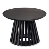 Couchtisch FineBuy Sofatisch Massivholz Schwarz 60x60x41cm Wohnzimmertisch Rund – Ansicht 6